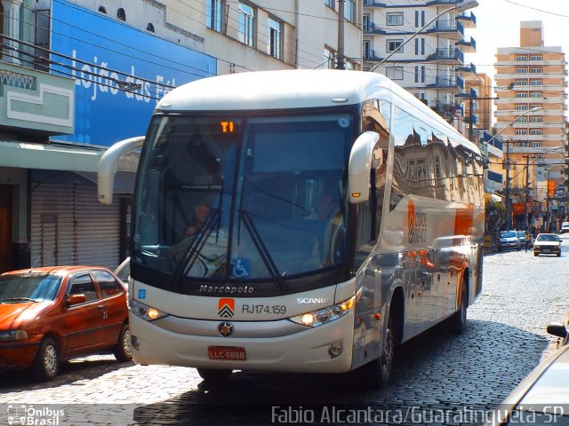 Viação Cidade do Aço RJ 174.159 na cidade de São Lourenço, Minas Gerais, Brasil, por Fabio Alcantara. ID da foto: 2805893.