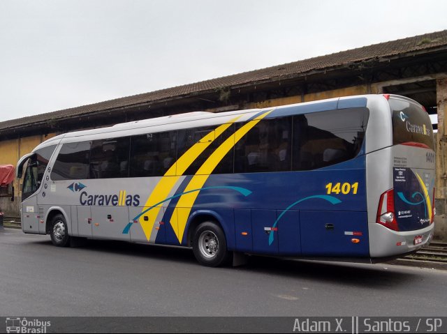Caravellas Transportes e Turismo 1401 na cidade de Santos, São Paulo, Brasil, por Adam Xavier Rodrigues Lima. Número da foto: #2804474.