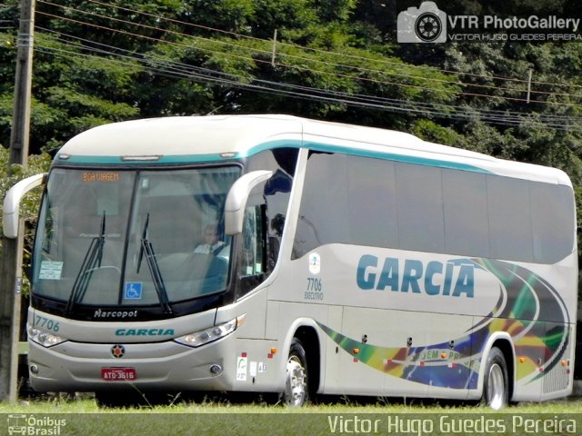 Viação Garcia 7706 na cidade de Maringá, Paraná, Brasil, por Victor Hugo Guedes Pereira. Número da foto: #2808661.