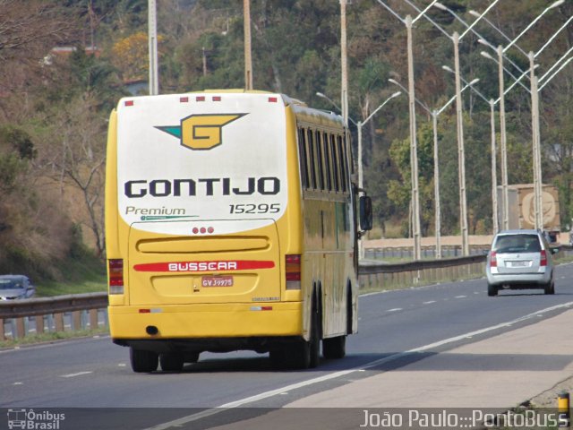 Empresa Gontijo de Transportes 15295 na cidade de Atibaia, São Paulo, Brasil, por João Paulo  dos Santos Pinheiro. ID da foto: 2751754.