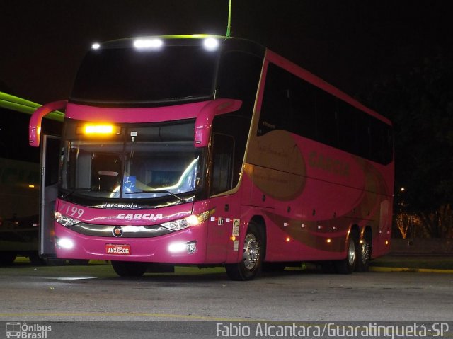 Viação Garcia 7199 na cidade de Guaratinguetá, São Paulo, Brasil, por Fabio Alcantara. Número da foto: #2751083.