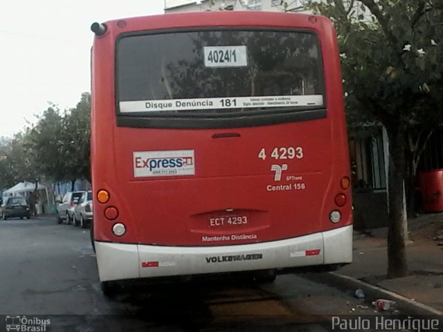 Express Transportes Urbanos Ltda 4 4293 na cidade de São Paulo, São Paulo, Brasil, por Paulo Henrique. Número da foto: #2758482.