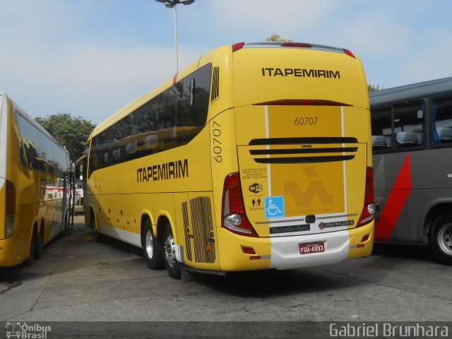 Viação Itapemirim 60707 na cidade de São Paulo, São Paulo, Brasil, por Gabriel Brunhara. ID da foto: 2757667.