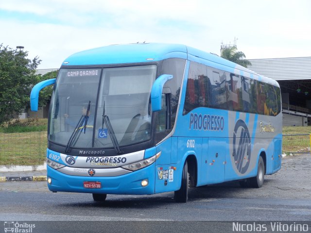 Auto Viação Progresso 6102 na cidade de Campina Grande, Paraíba, Brasil, por Nícolas Vitorino Lopes. Número da foto: #2756685.