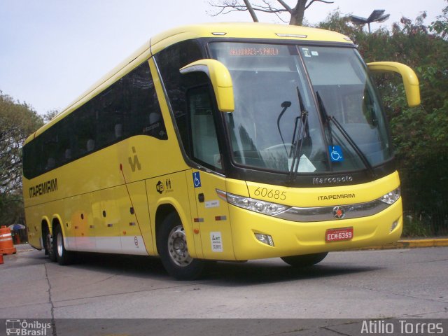 Viação Itapemirim 60685 na cidade de São Paulo, São Paulo, Brasil, por Atilio Torres. ID da foto: 2762033.